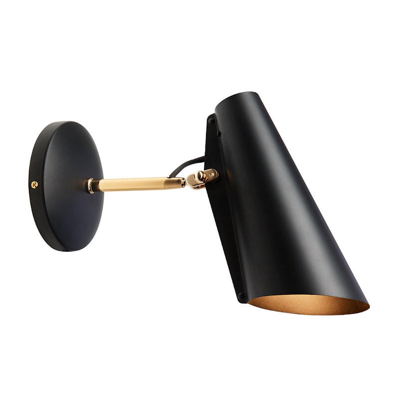 Birdy Wall Lamp Short Arm, Black/Brass