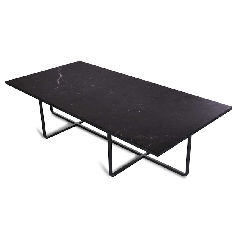 Ninety Coffee Table 120x60x40, Black Base, Black Marble
