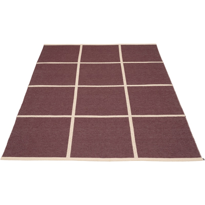 Criss Plastic Rug Burgundy / Cream, 180x260 cm