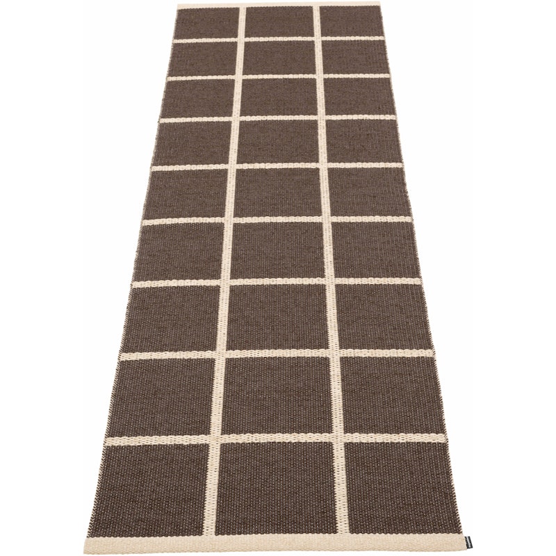 Criss Plastic Rug Dark Brown / Cream, 70x225 cm