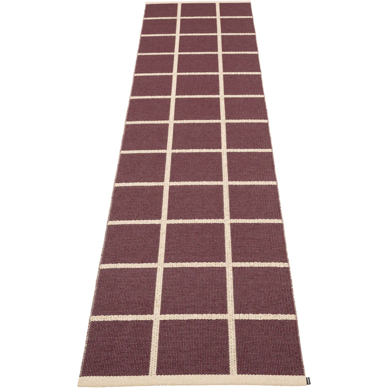 Criss Plastic Rug Burgundy / Cream, 70x300 cm