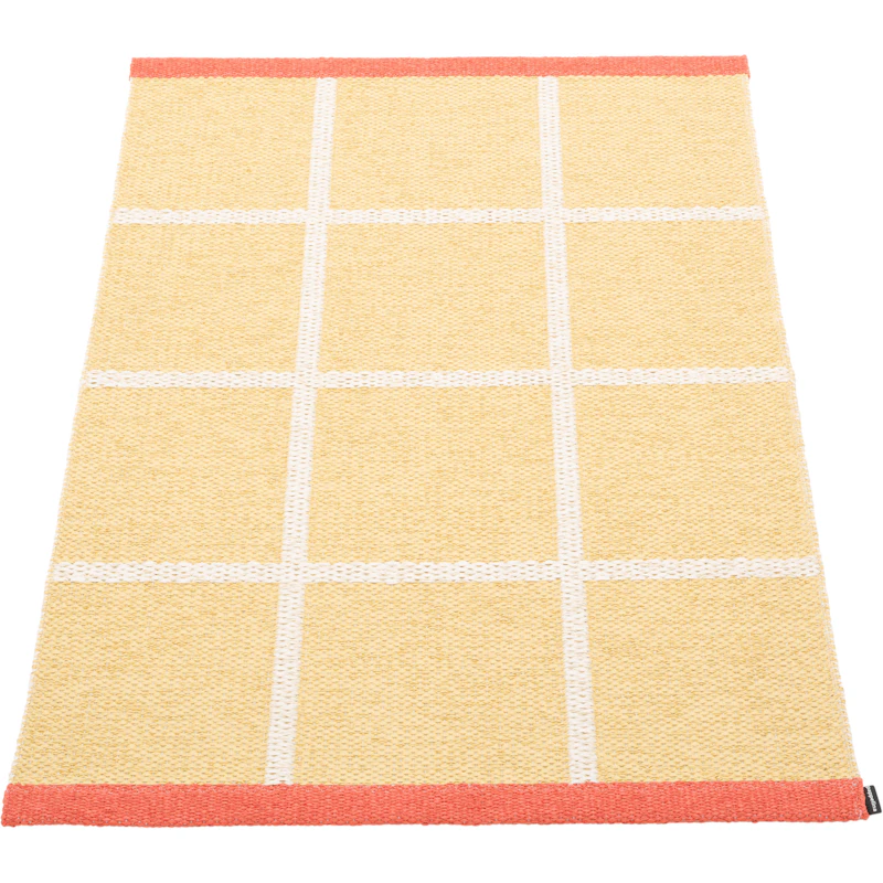 Criss Pop Plastic Rug 70x100 cm, Pale Yellow / Vanilla / Flamingo