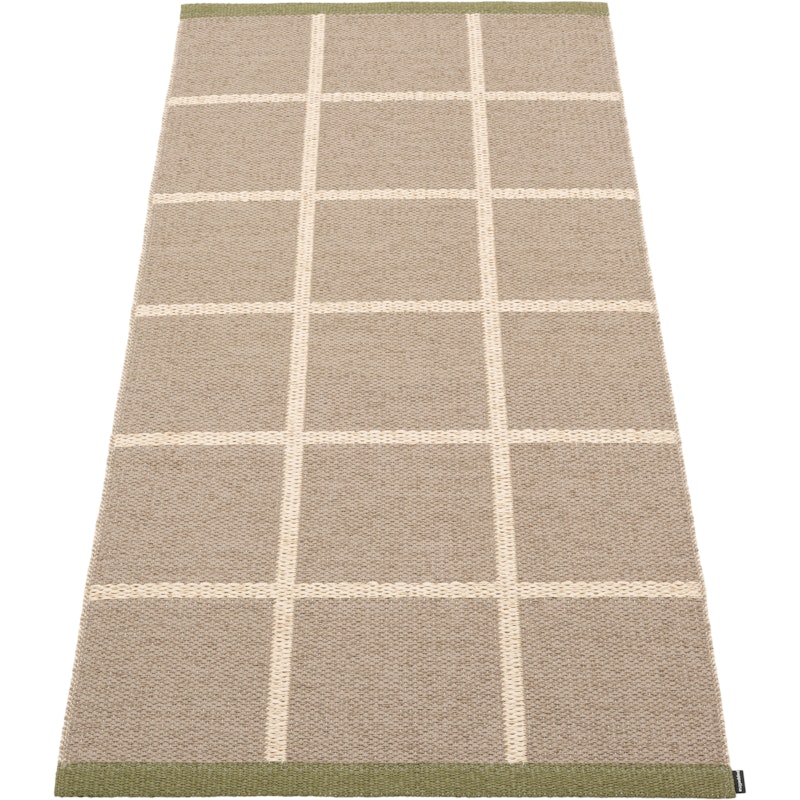 Criss Plastic Rug Potato / Cream / Pine, 70x150 cm