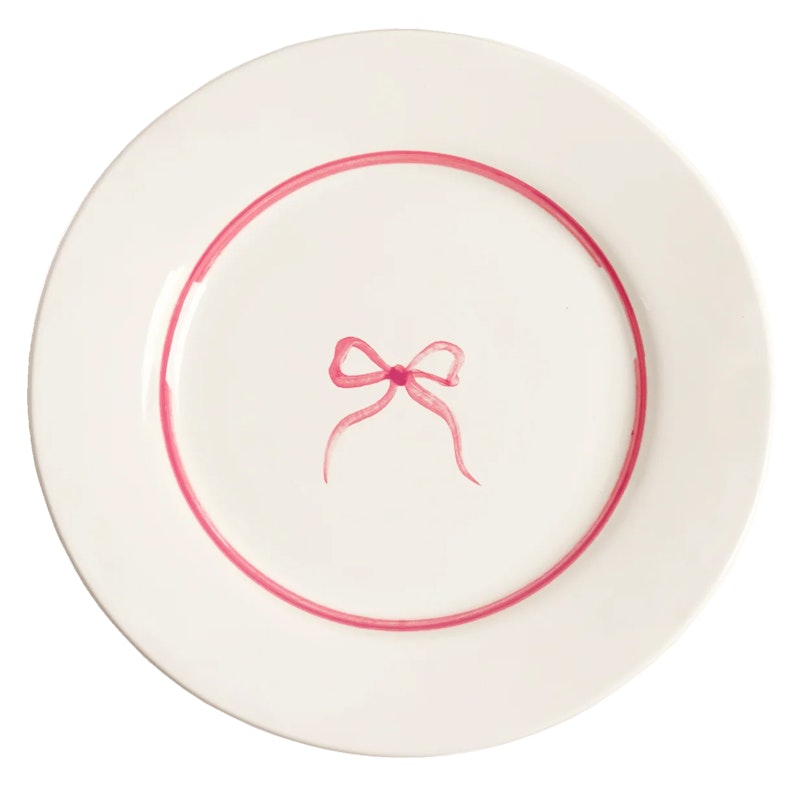 Bow Side Plate 22 cm, Pink