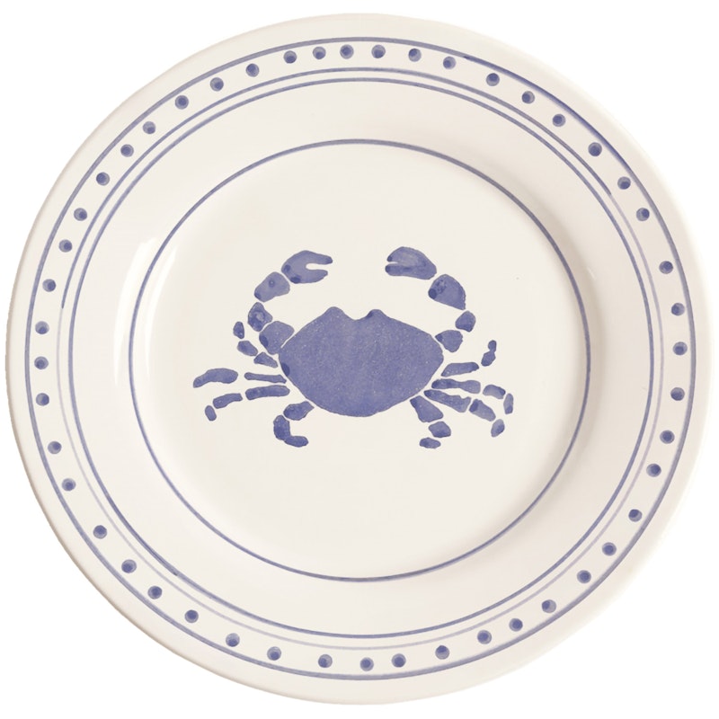 Crab Side Plate 22 cm, Blue