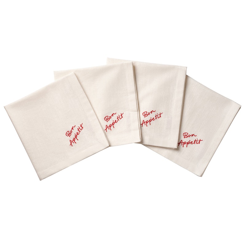 Quote Cotton Napkins 45x45 cm 4-pack, Red