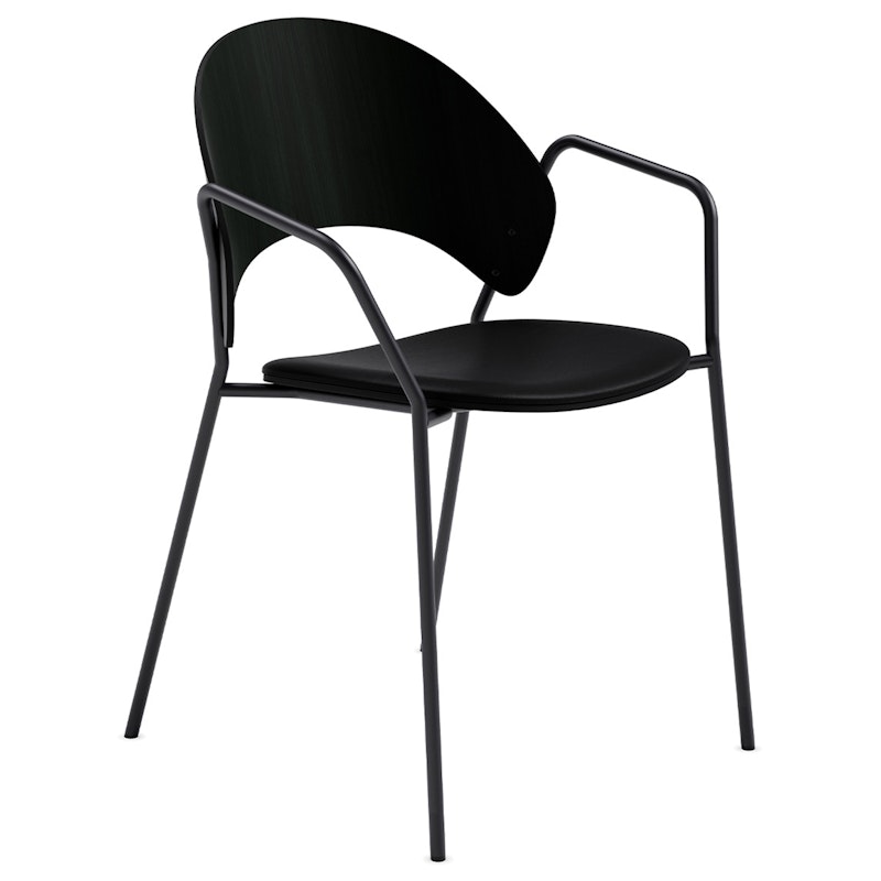 Dosina Armchair, Black Oak / Black Leather