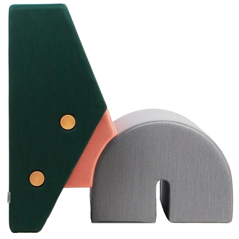 Keystone Lounger Green / Grey / Pink