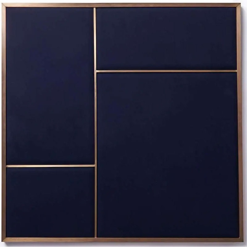 Nouveau Pin Notice Board Medium, Brass / Navy Blue