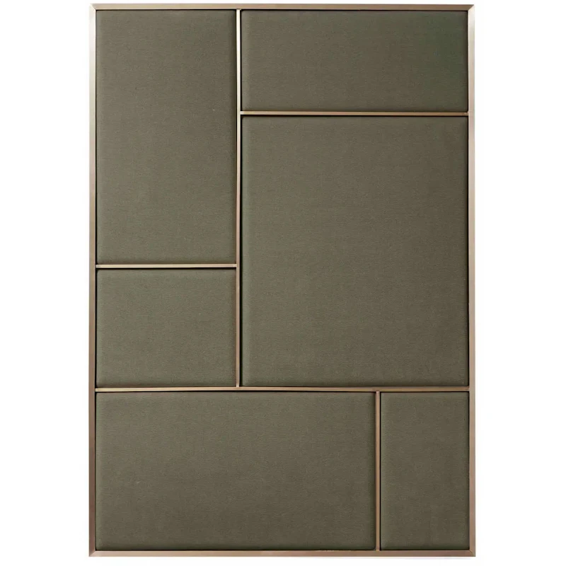 Nouveau Pin Notice Board Large, Brass / Oyster Grey