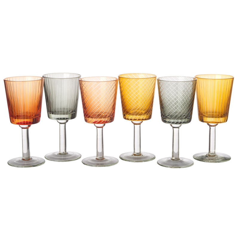 Library Wine Glass Set 6 Pcs, Multi