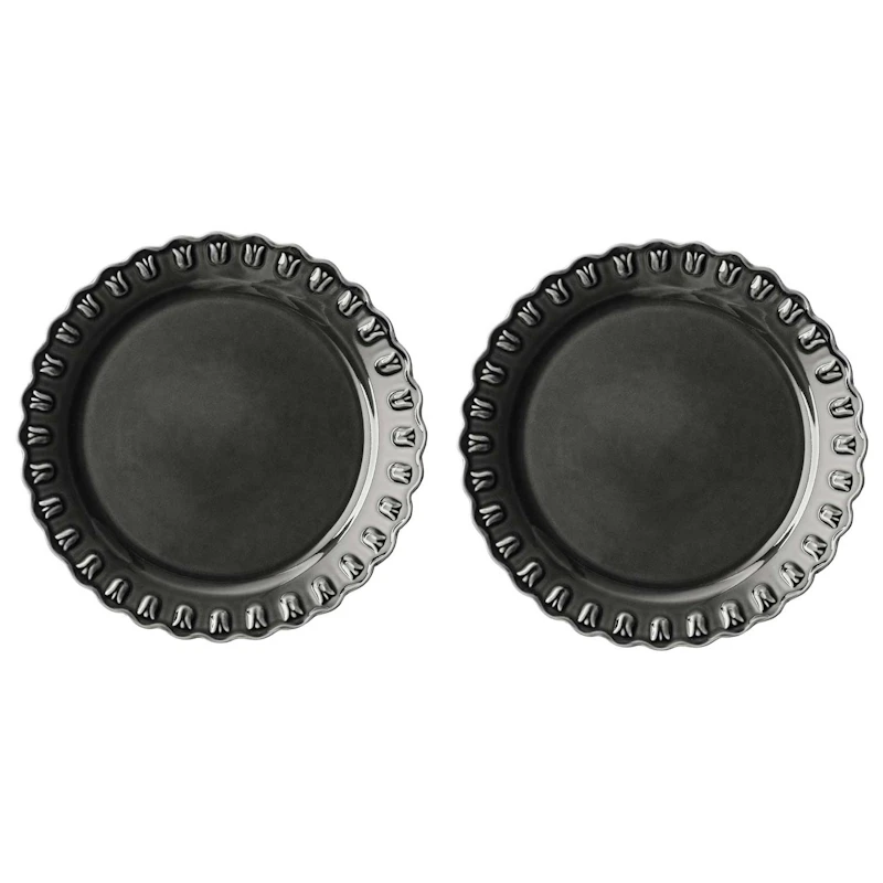 Tulipa Plate 26 cm 2-pack, Almost Black
