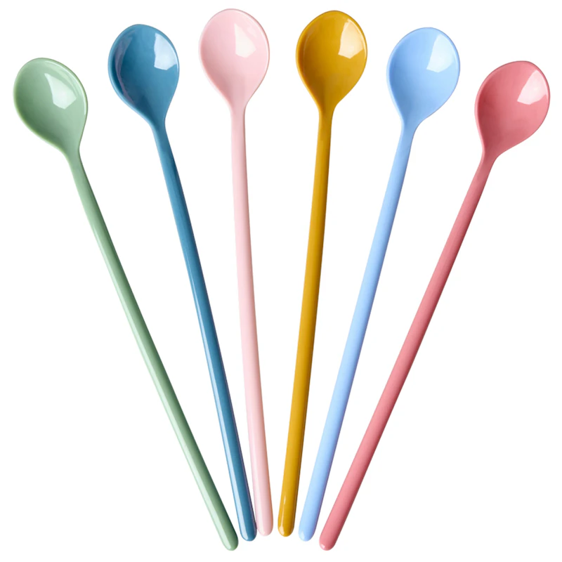 Café Latte Spoon Melamine 6-pack, All You Need is Love and… Colors