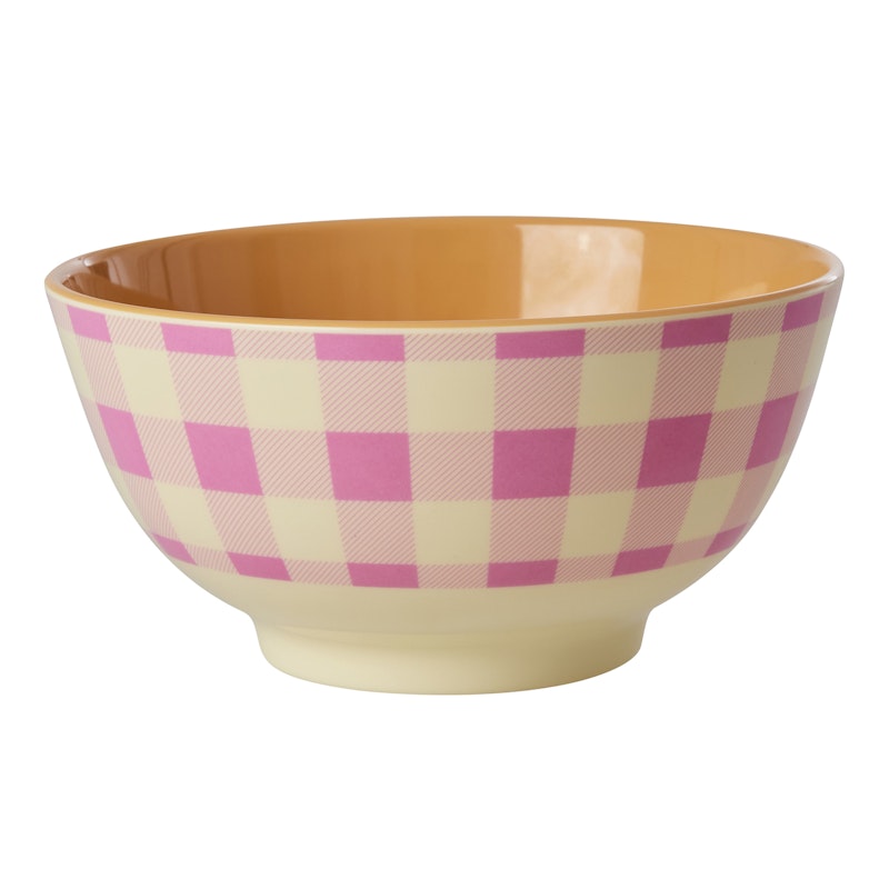 Melamine Bowl 70 cl, Check Pink