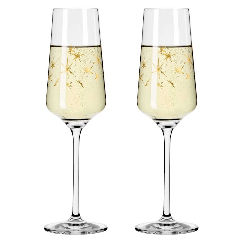 Celebration Deluxe Champagnerglas Stars 2-er Set, 23 cl