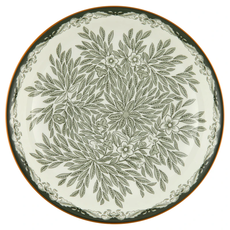 Ostindia Floris Deep Plate 22 cm, Green