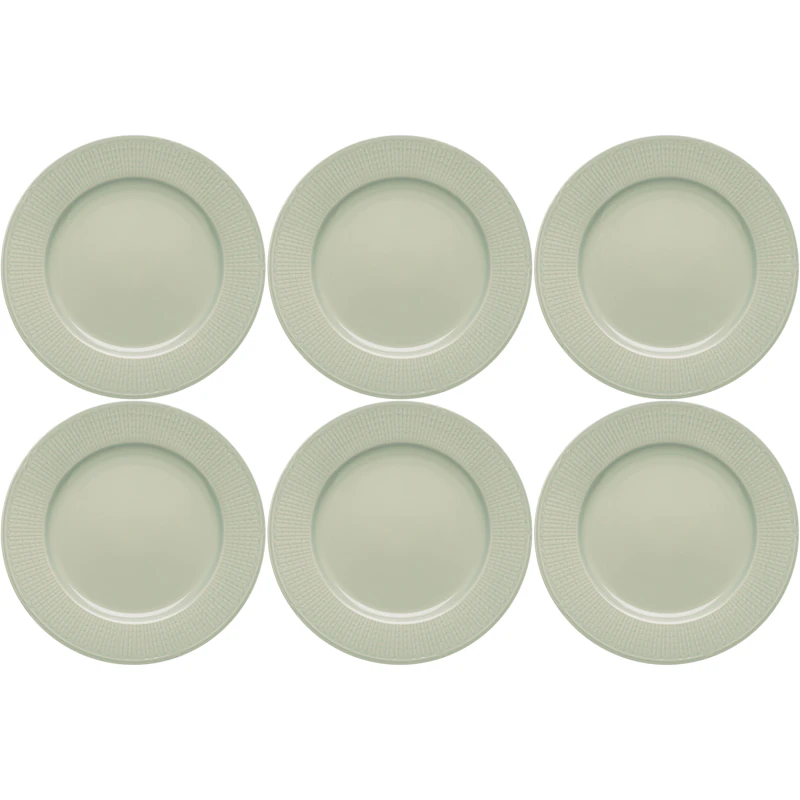 Swedish Grace Plate 21 cm 6-pack, Meadow (Light Green)