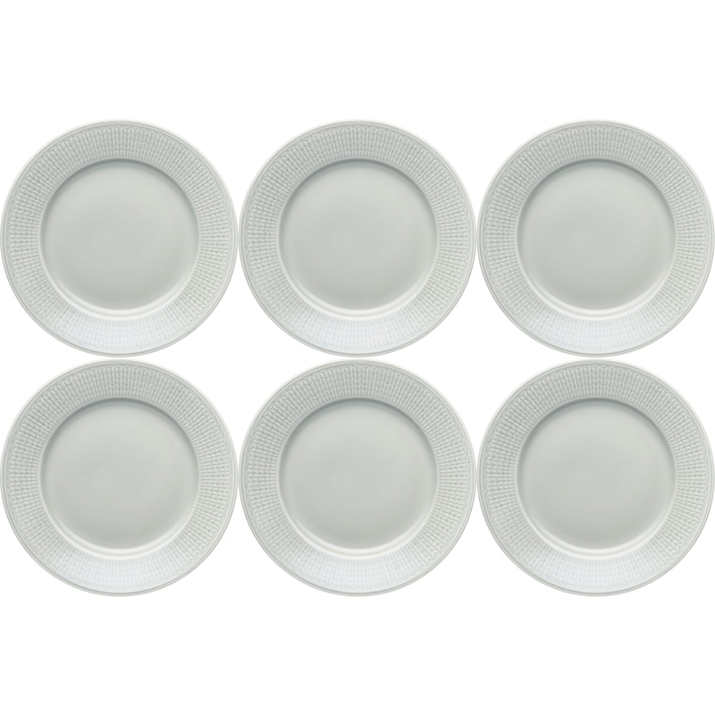 Swedish Grace Plate 21 cm 6-pack, Fog (Light Grey)