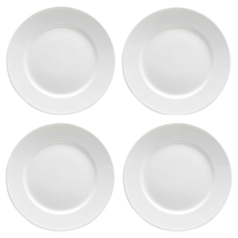 Swedish Grace Teller 27 cm 4-er Set, Schneefarben