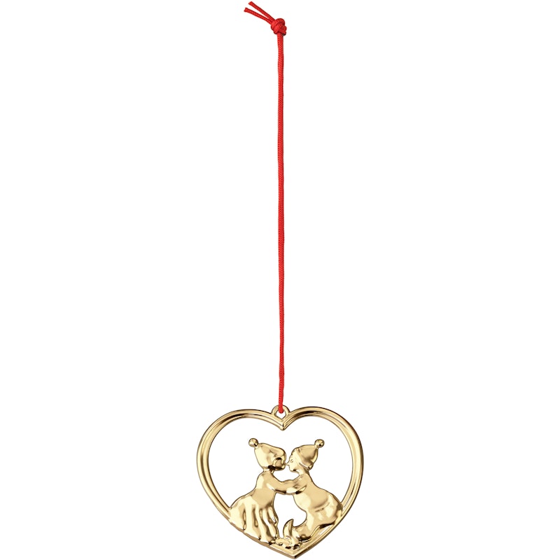 Christmas Heart Kissing Christmas Elveses, Gold