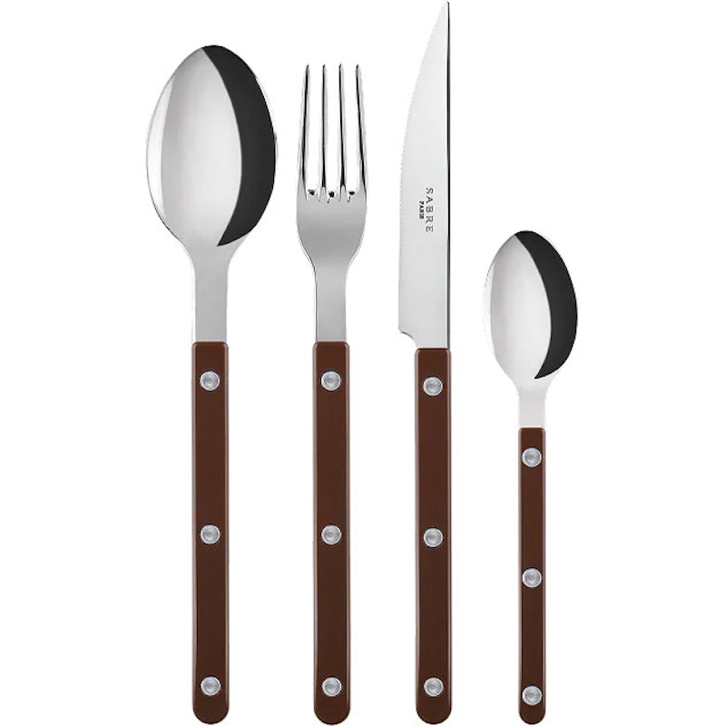 Bistrot Cutlery Set 4 Pieces, Chocolate