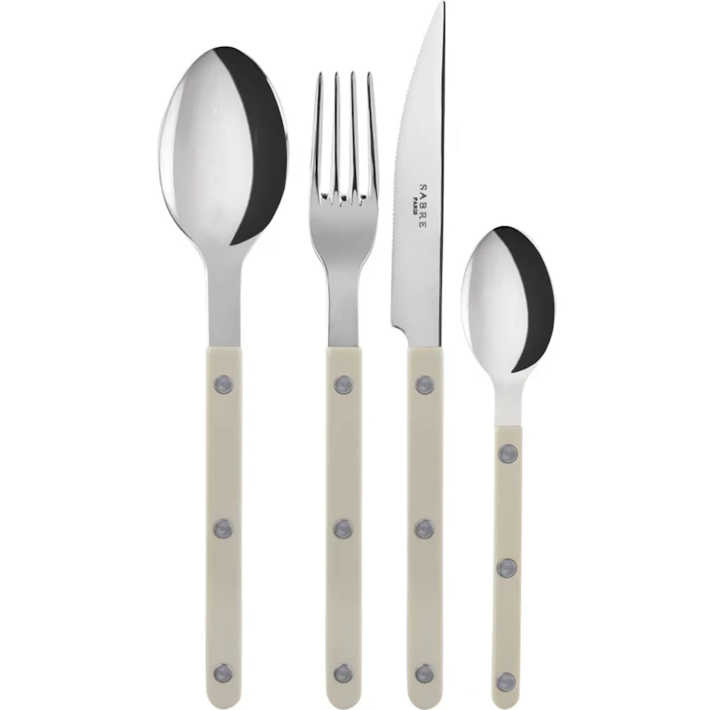 Bistrot Cutlery Set 4 Pieces, Light Khaki