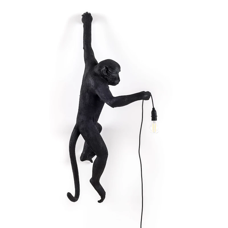 Monkey Lamp Outdoor Hanging Version Left, Black