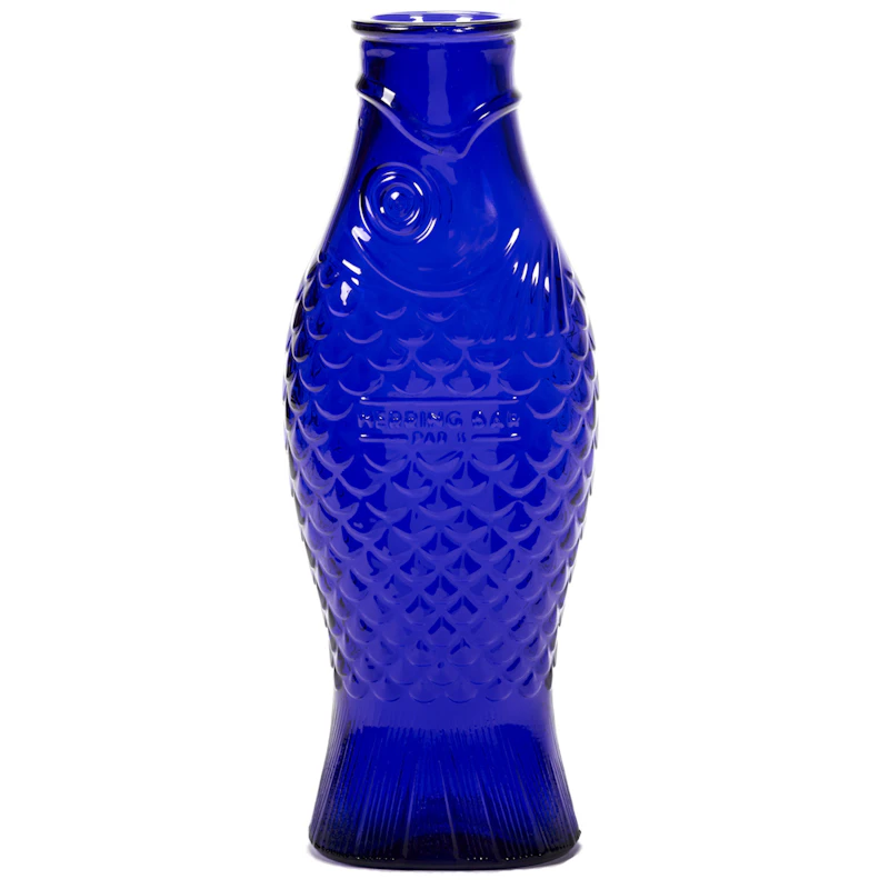Fish & Fish Vase 1 L, Cobalt-blue