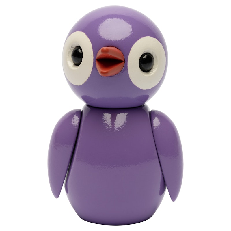 Grateful Spring Bird Wooden Figurine 6.5 cm, Lilac