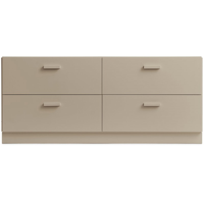 Relief Kommode Niedrig mit Sockel, Beige