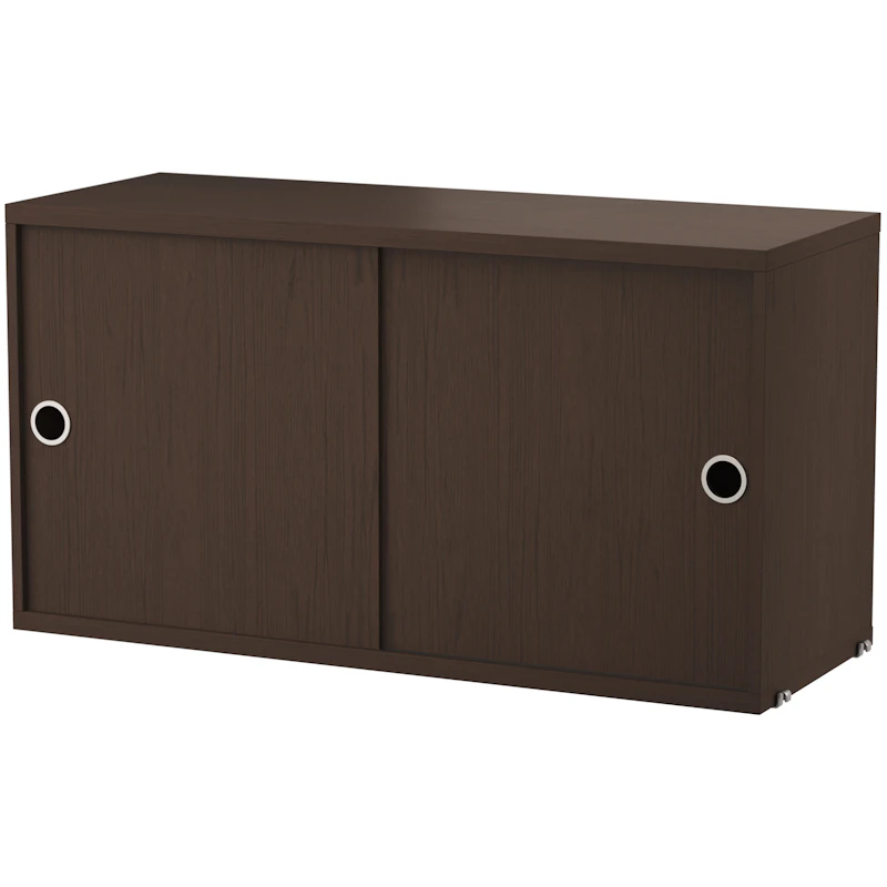 String Cabinet With Sliding Doors 30x78 cm, Dark Oak