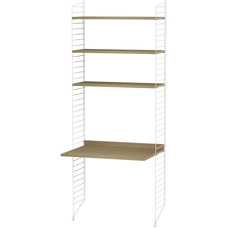 String Shelf Combination A Workspace, White / Oak