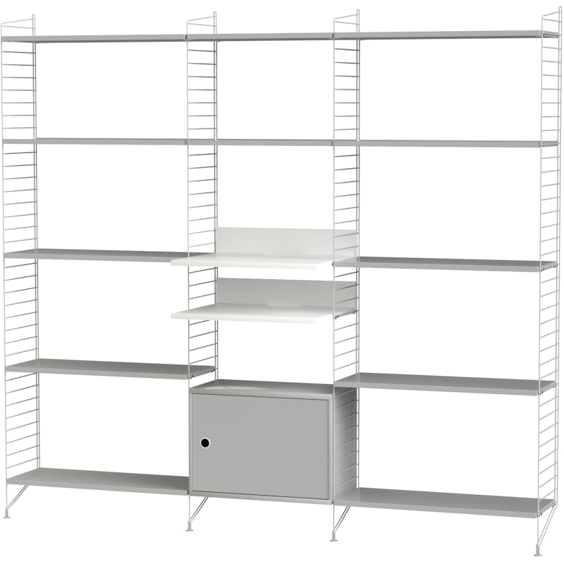 String Shelf Combination Q Living room, Grey / White