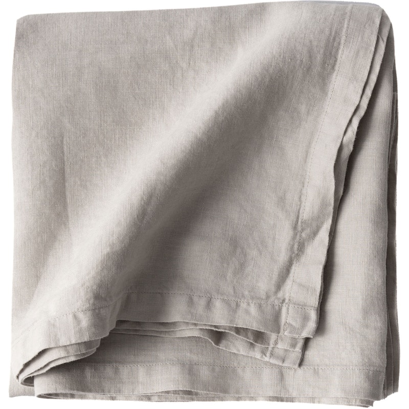 Linen Tischdecke 145x145 cm, Warmes Grau