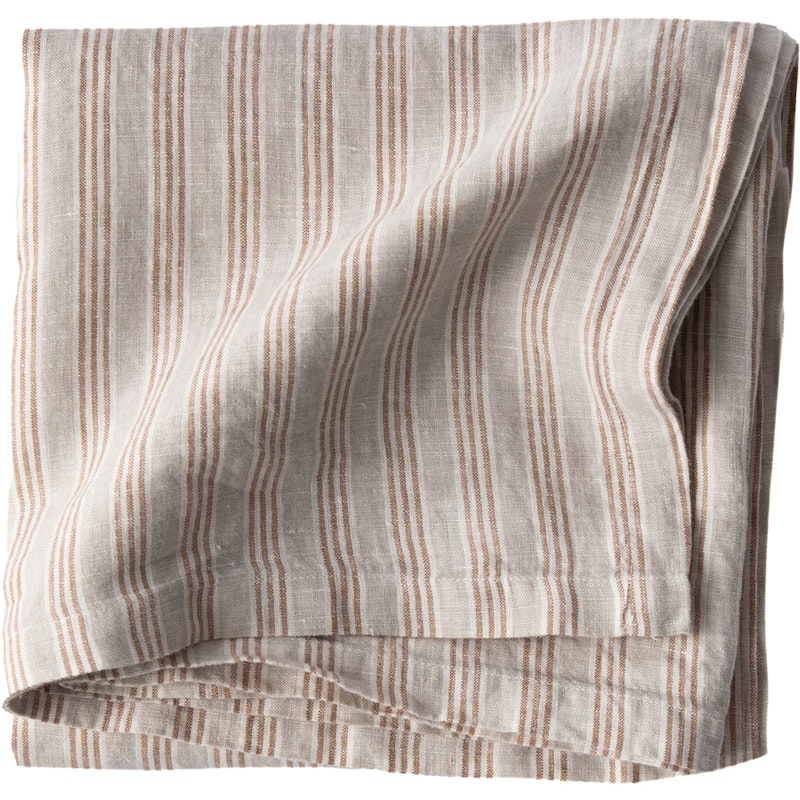 Linen Tischdecke 145x145 cm, Hazelnut Stripe