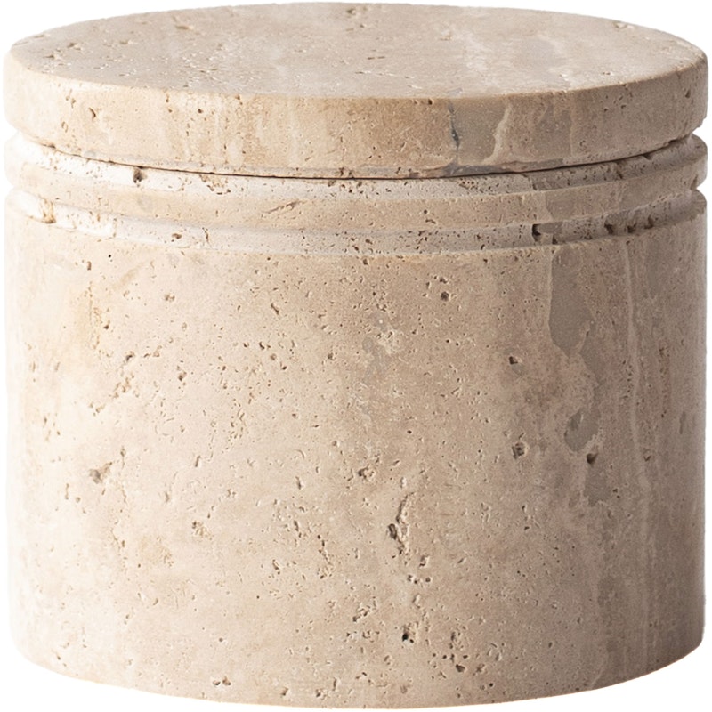 Travertine Dose mit Deckel