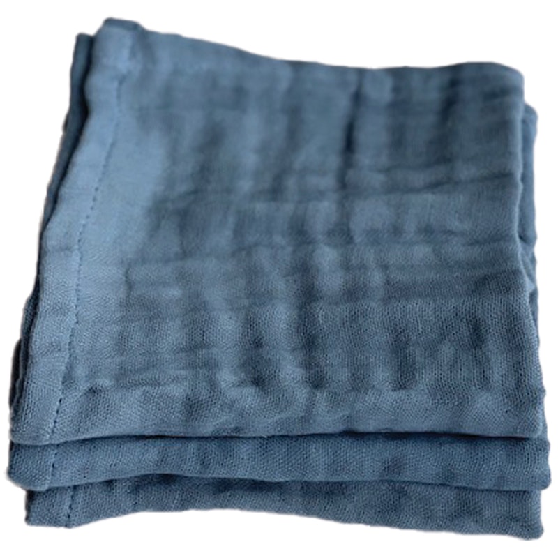 Fine Face Towels 30x30 cm 3-pack, Grey Blue