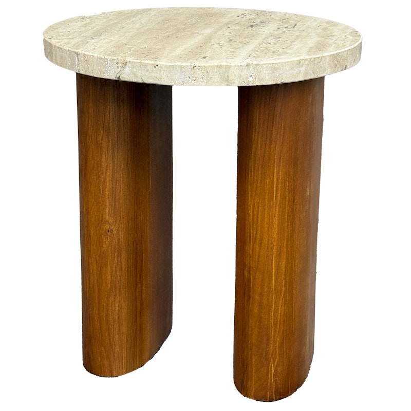 Vikman Side Table, Oak / Travertine