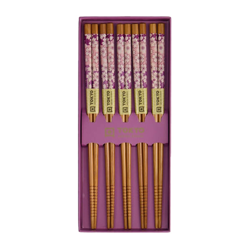 Essstäbchen 5-er Set, Purple Sakura