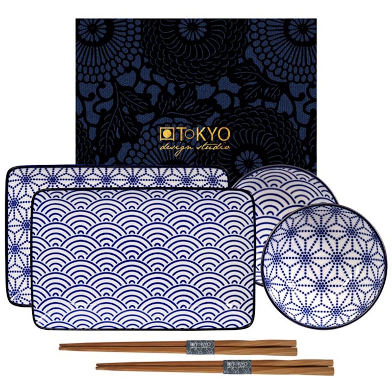 Nippon Blue Sushi Set 6 Teile, Wave/Star