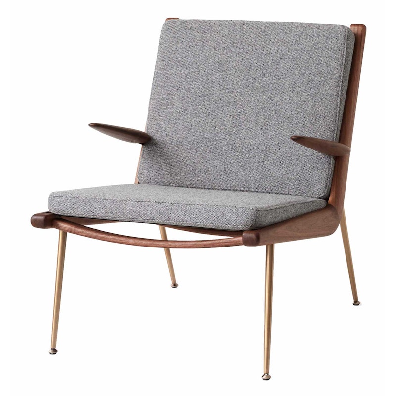 Boomerang HM2 Lounge Chair, Walnut / Hallingdal 130