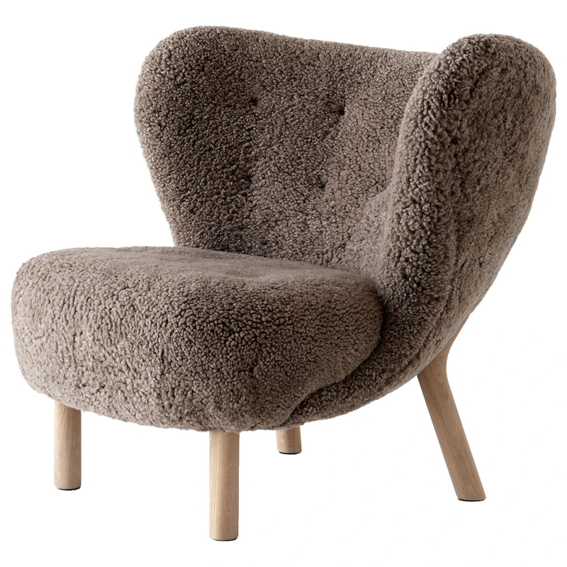 Lilla Petra VB1 Lounge Chair, Sheepskin Sahara / Oiled Oak
