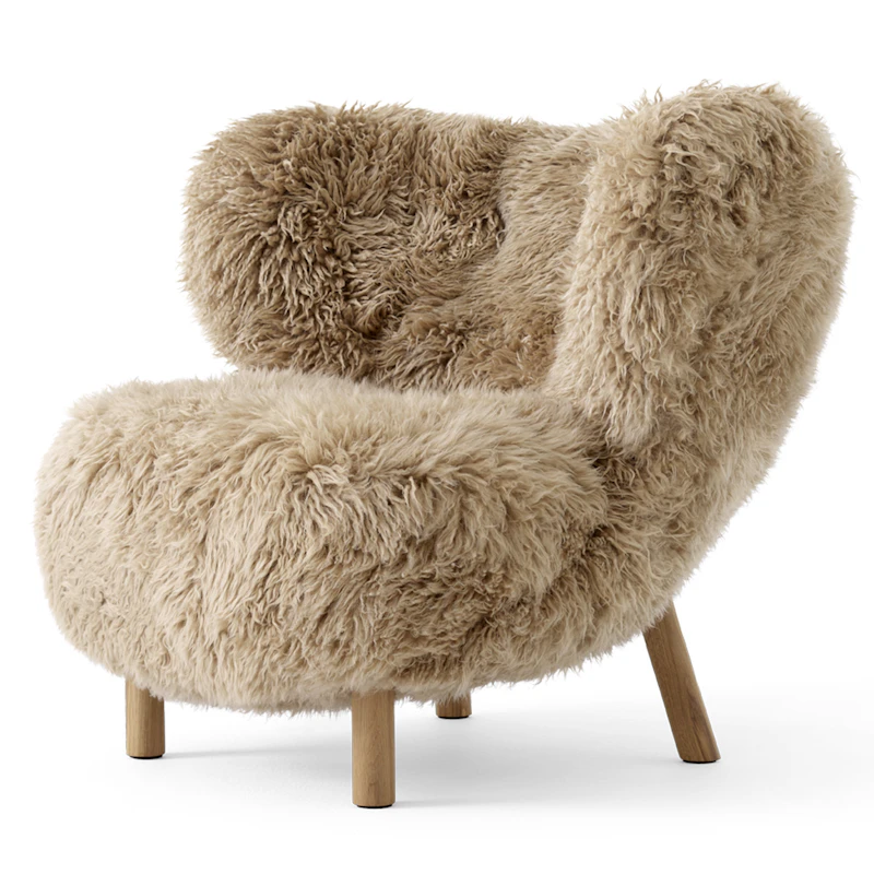 Lilla Petra VB1 Lounge Chair, Sheepskin Honey / Oiled Oak
