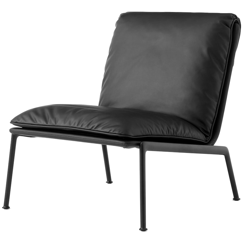 Muno LN18 Loungesessel, Warm Black / Schwarz Leder