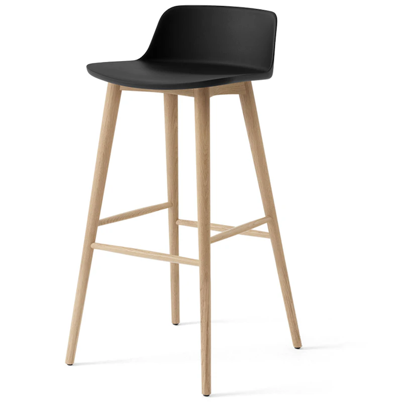 Rely HW123 Low Backrest 75 cm, Lacquered Oak / Black