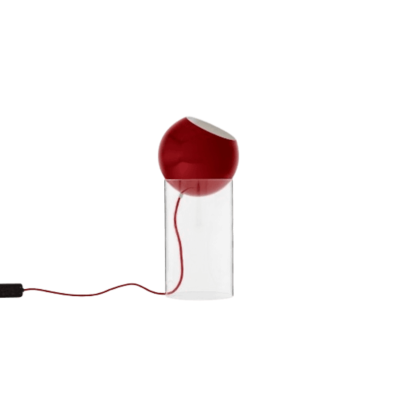 Topan VP14 Floor Lamp Clear Acrylic/Vermilion Red