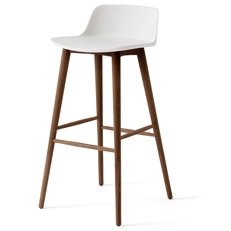 &Tradition Rely HW123 Barstol Lav Ryg Lakeret Valnød/Hvid