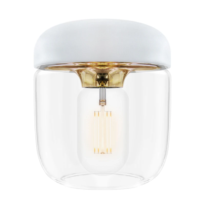 Acorn Lampshade, White / Brass