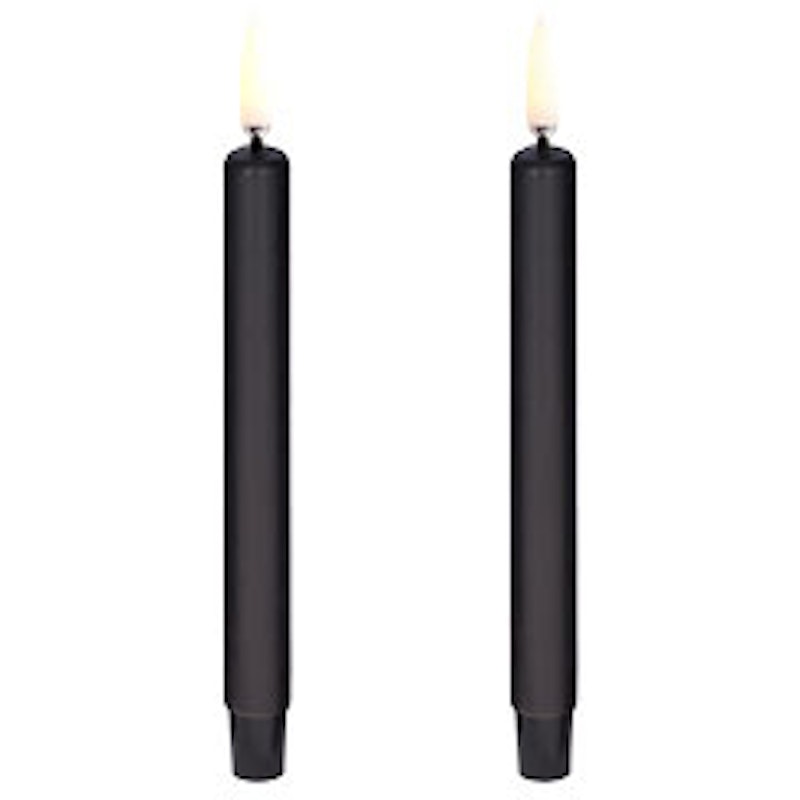 LED Mini Stabkerze Plain Black, 1,3 x 13,8 cm