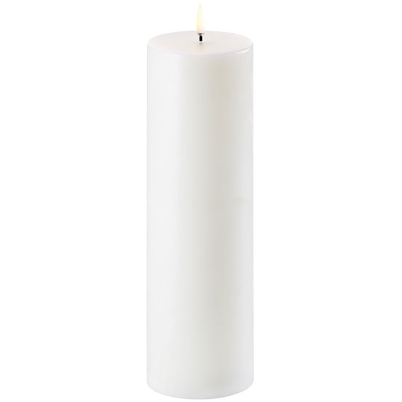 LED Stumpenkerze Nordic White, 7,8x25 cm